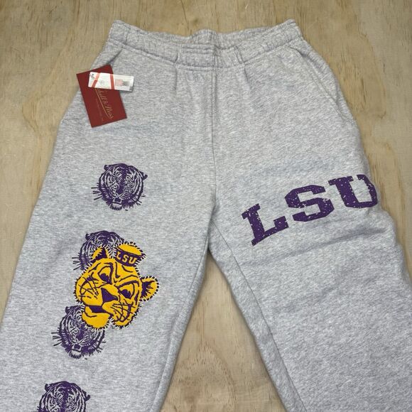 NEW LSU Tigers Travis Scott x Mitchell & Ness Classic Sweatpants SM - Picture 2 of 14